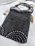STARS & LEAVES - Elegant Embroided Bag - Unique Handcraft - Hmong Thaïland