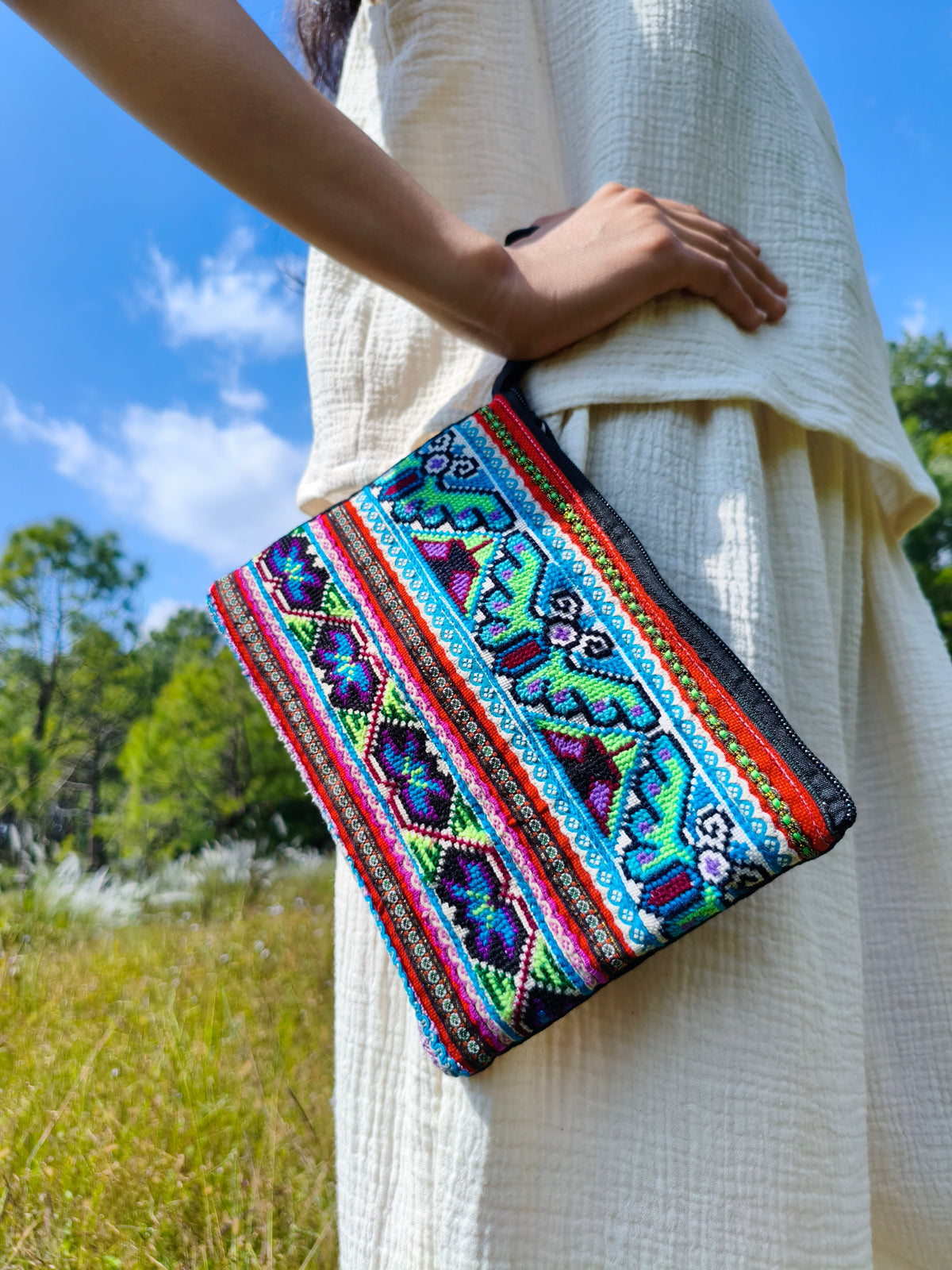 KUMARI - Colorful Embroidered Ethnic Clutch Bag – Size M