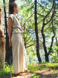 MAUNA - Wide-Leg Trouser - Double Gauze - Sage Green