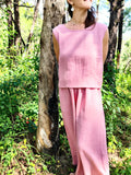 MAUNA - Sleeveless Blouse - Double Gauze - Dusty Pink