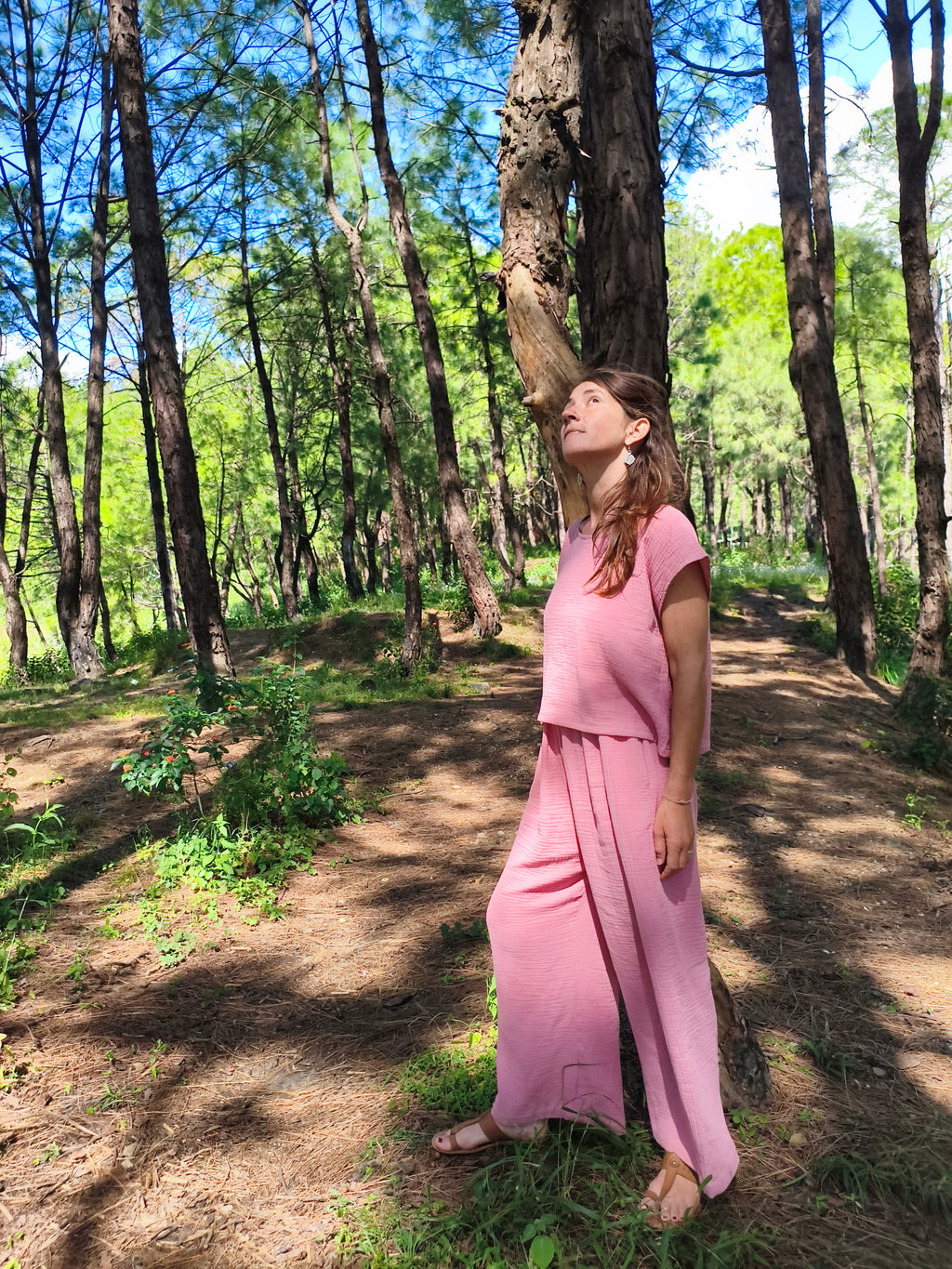 MAUNA - Blouse - Double gaze - Vieux rose