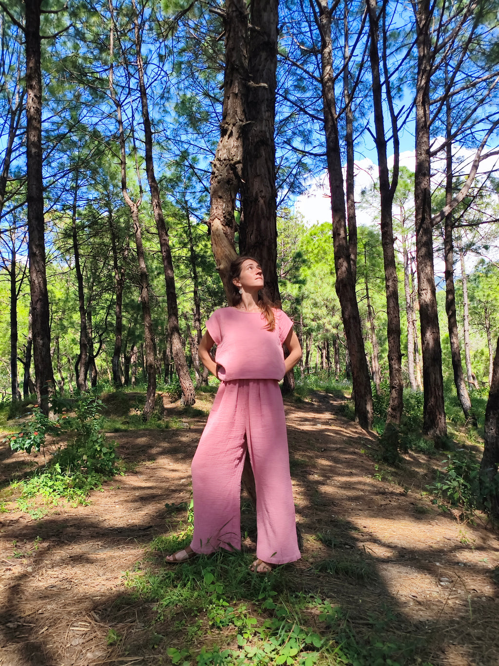 MAUNA - Blouse - Double gaze - Vieux rose