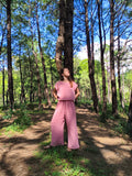 MAUNA - Blouse - Double gaze - Vieux rose